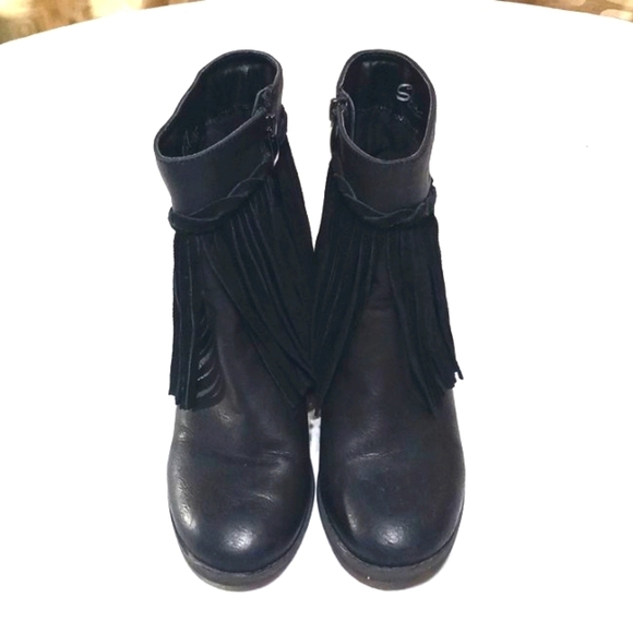 Sbicca Fringed Black Western Ankle Boots Women's Booties size 6 - Picture 2 of 12